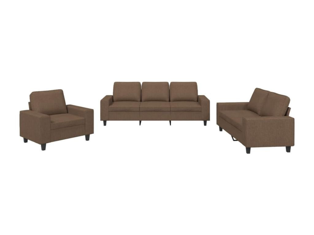 Ensemble de canapés 3 pièces marron tissu RRBR43218