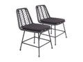 Lot de 2 chaises en rotin synthétique noires avec coussins Boislis GMCM53053
