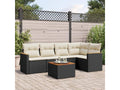 Salon de jardin 6 pcs avec coussins noir résine tressée HQVB16798