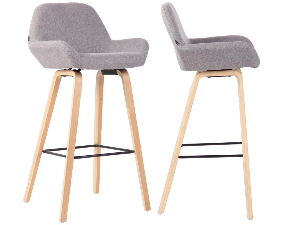 Lot de 2 tabourets bois beige 52x51x103 cm TDB10208 GMLY45769