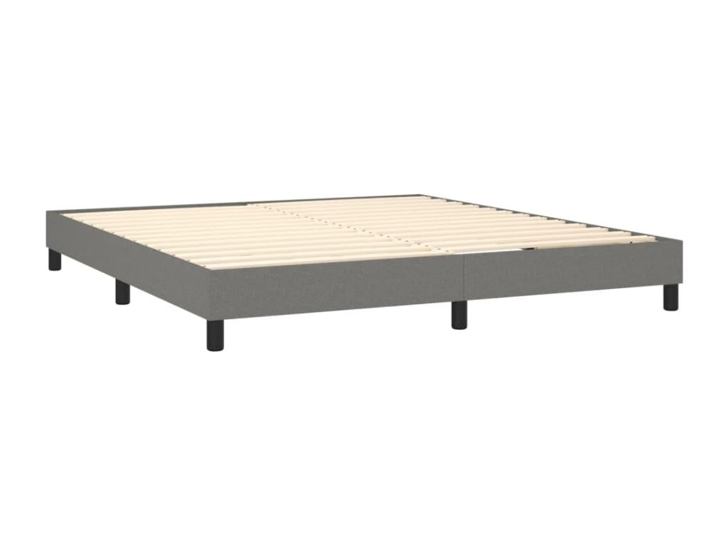 Lit à sommier tapissier avec matelas Gris foncé 160x200cm Tissu WASN14932