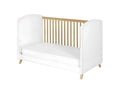 Pack lit bébé évolutif avec matelas 70x140 cm panneaux de fibres blanc et noisette Boislis UODS44978