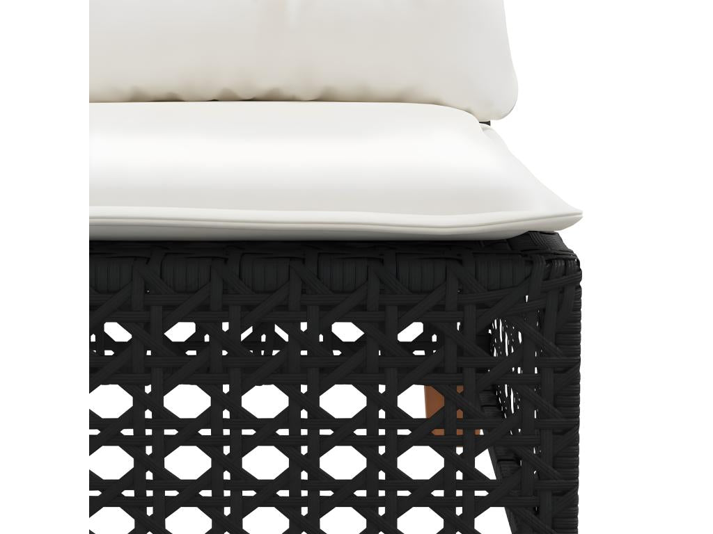 Salon de jardin 7 pièces avec coussins noir résine tressée JNJL12670