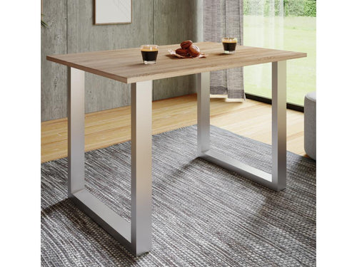 Boislis Premium Bois Table de cuisine Table de salle à manger Table Xona U Argent 80 - 110 - Chêne Boislis PRYL31866