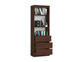 Bibliothèque de bureau Boislis R60 Wengé 60 cm 3 tiroirs façade Wengé 3 étagères 60x35x180 cm TBNU97334