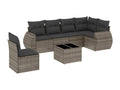 Salon de jardin avec coussins 7 pcs gris résine tressée PXTT00194