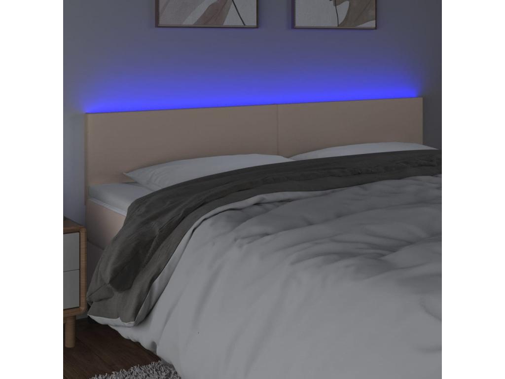 Tête de lit à LED Cappuccino 200x5x78/88 cm Similicuir LLAF63322