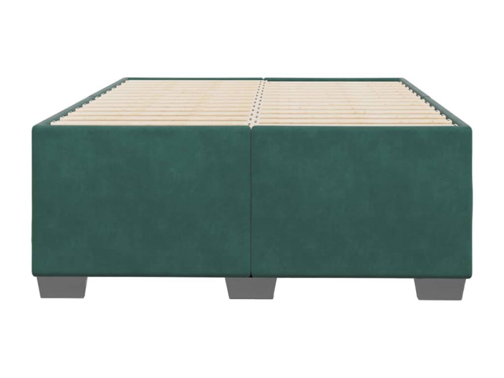 Cadre de lit sans matelas vert foncé 120x190 cm velours MTUR04289