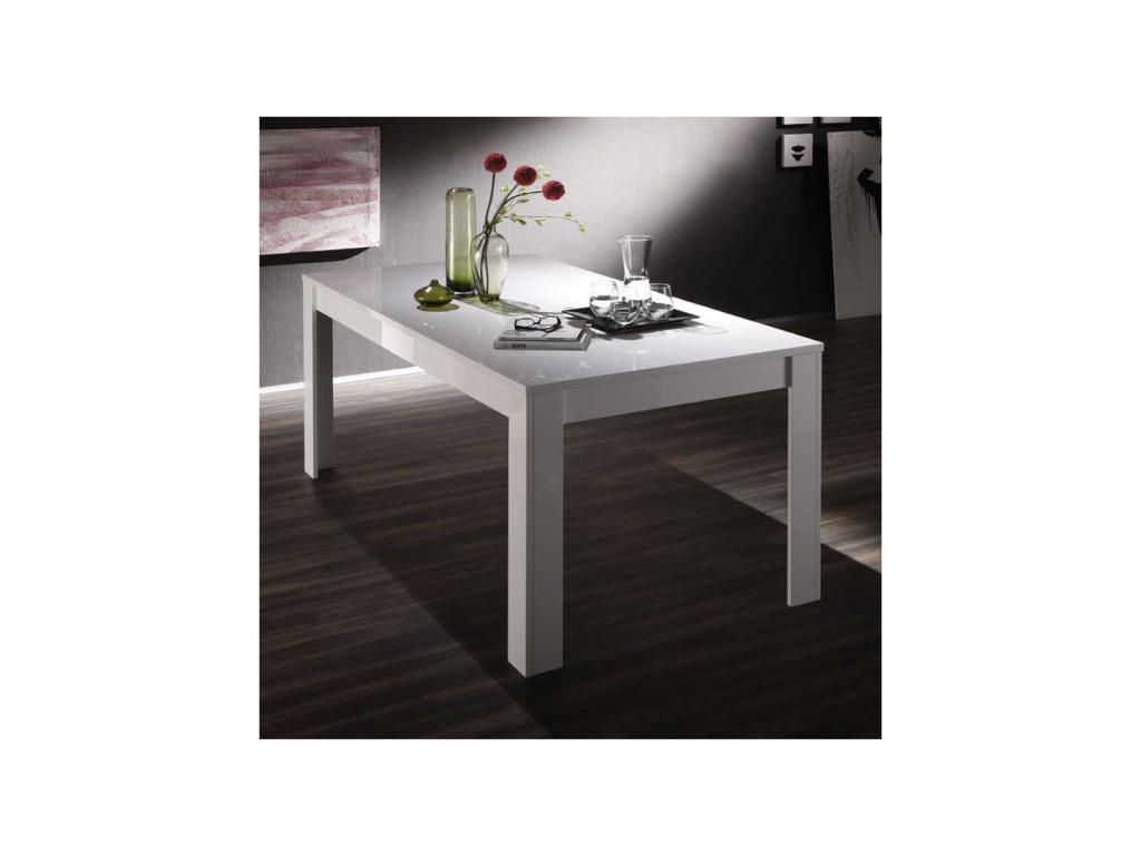 Table de repas laqué Blanc brillant - Boislis RLFG83121