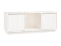 Meuble TV Blanc 110,5x35x44 cm Mobenze de pin massif ZMRJ37066