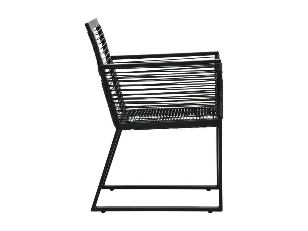 Chaises de jardin 2 pcs Noir Rotin PVC 2 KKIO41534