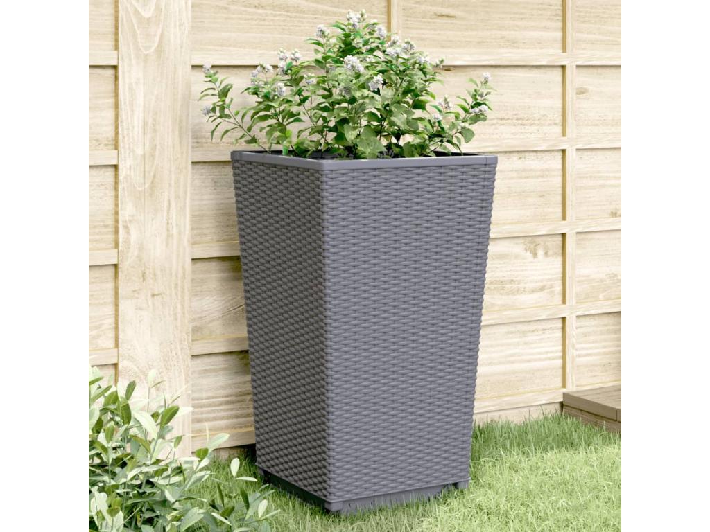 Jardinières 2 pcs gris 32.5x32.5x57 polypropylène HYLZ82038