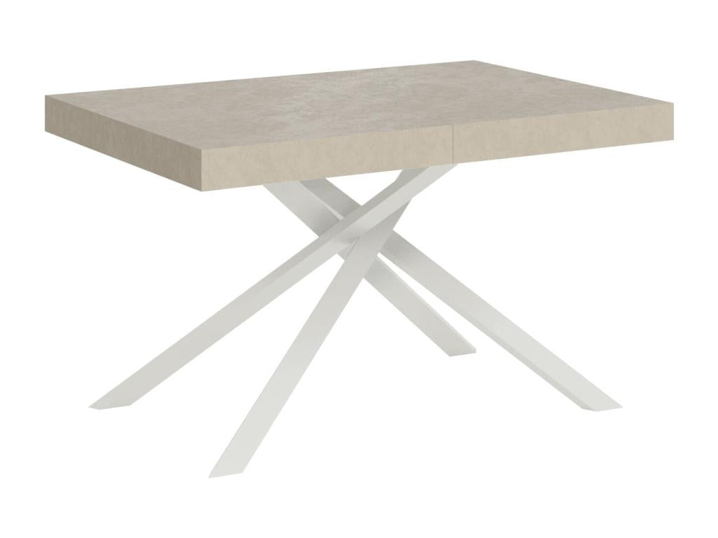 Table extensible 90x140/400 cm Karida cachemire pieds blancs YEAL30858