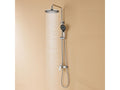 Colonne de Douche Chromée avec Mitigeur réglable en Hauteur 103-139 cm avec Douchette 3 Jets Porte Serviette Salle Bain Adhésif/Perçage Brossé NJGP69091