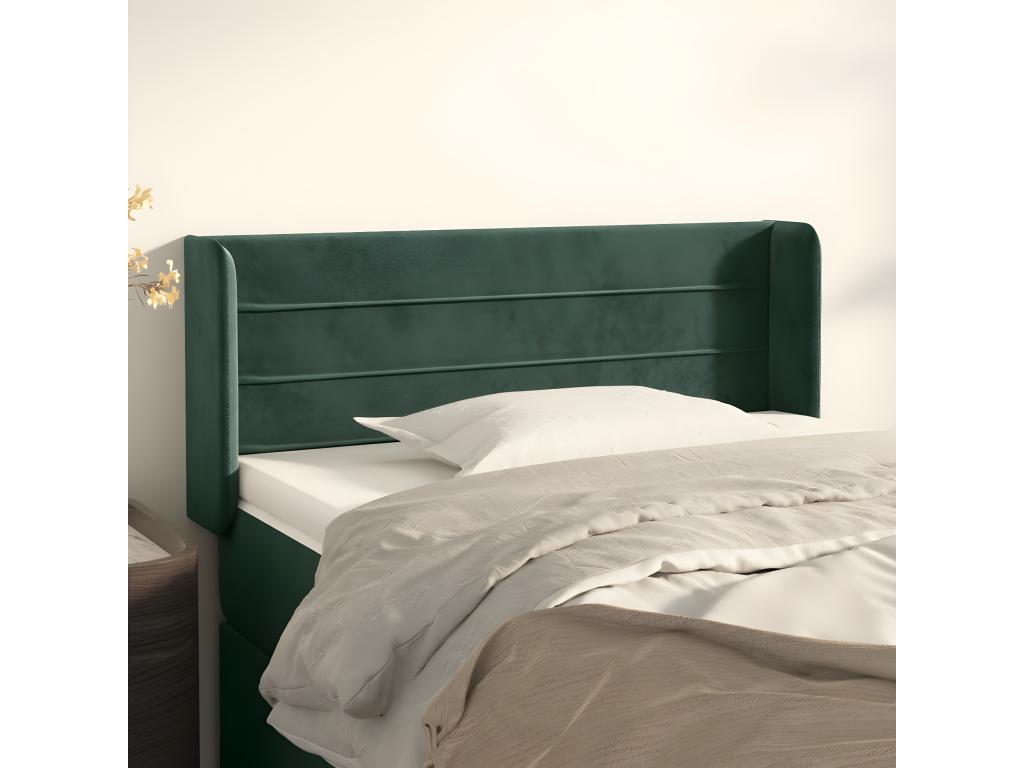 Tête de lit avec oreilles Vert foncé 93x16x78/88 cm Velours ESOY13390