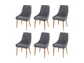 Chaise de salle à manger Boislis-B44 II lot de 6 tissu gris foncé XCKD00378