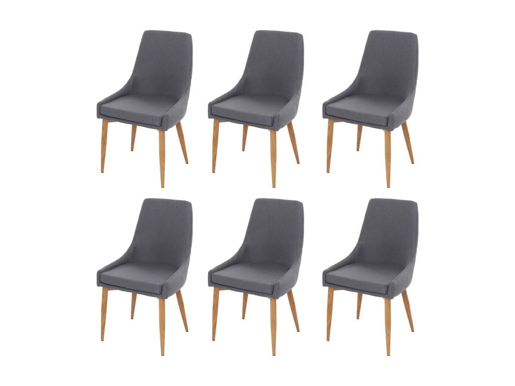 Chaise de salle à manger Boislis-B44 II lot de 6 tissu gris foncé XCKD00378