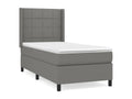 Sommier à Boislis de lit avec matelas Gris foncé 80x200 cm Tissu HOGG46750