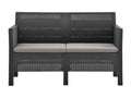 Canapé à 2 places de jardin avec coussins Anthracite PP HKFC60727