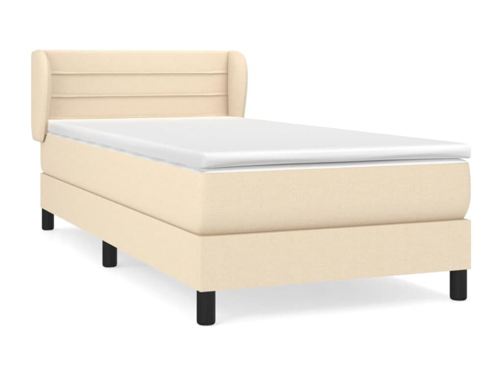 Lit à sommier tapissier avec matelas Crème 80x200 cm Tissu DFZZ53331