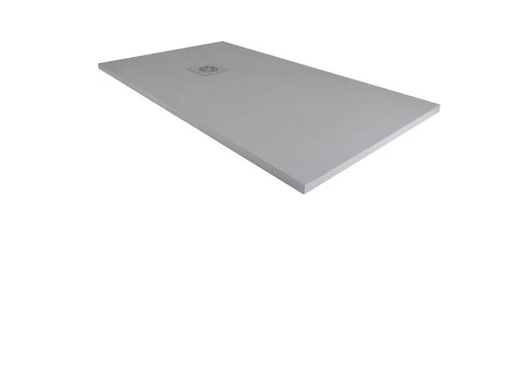 Receveur de Douche 85x175 cm Ligne Mobenze Extra Fin Gris Foncé Ral 7005 en Résine Synthétique et Poudre de Marbre avec Drain Libre OVQQ07042