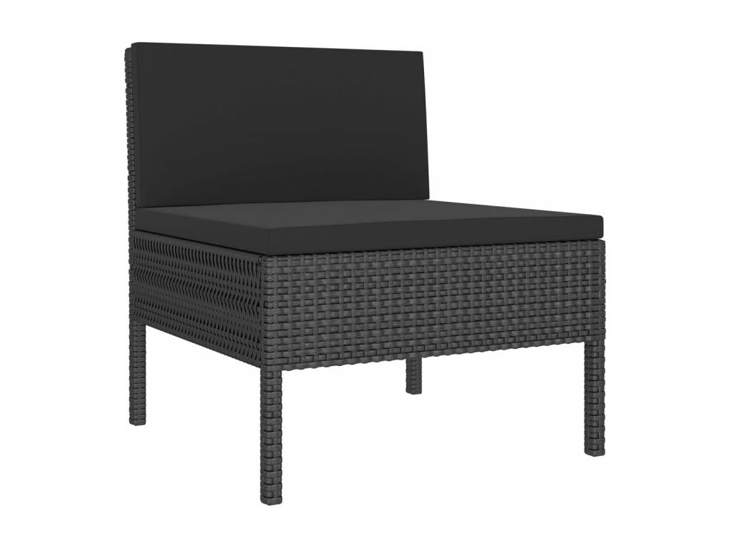 Salon de jardin 6 pièces avec coussins Résine tressée Noir OHVF81808
