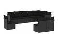 Salon de jardin 10 pcs avec coussins noir résine tressée EFFT02078