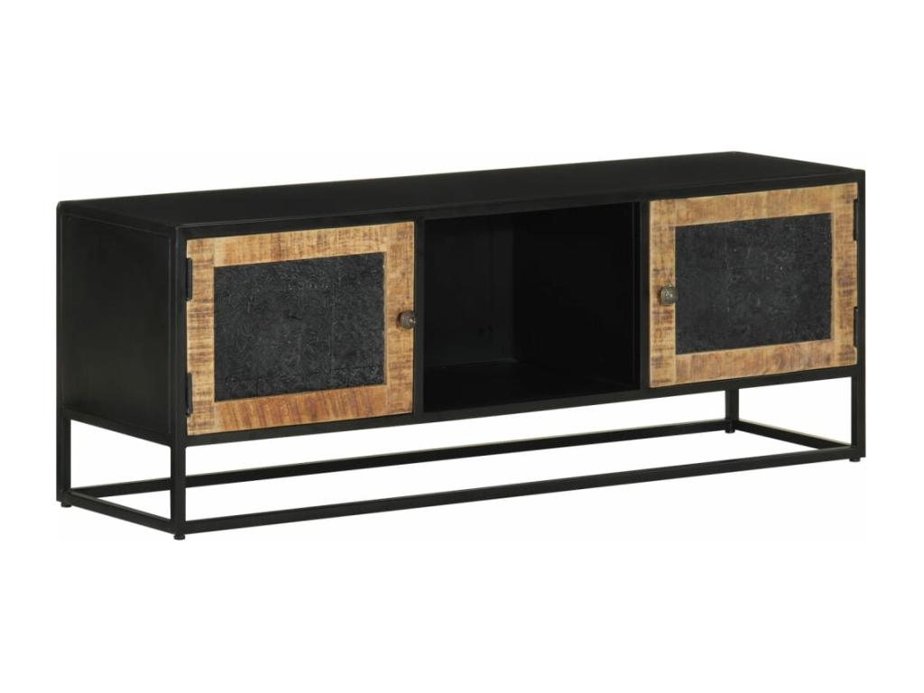 Meuble TV 110x30x40 cm bois massif de manguier et fer DXQC38200