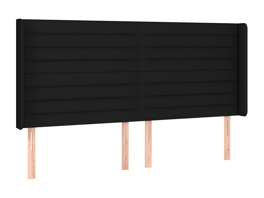 Tête de lit à LED Noir 163x16x118/128 cm Tissu PFWS76117