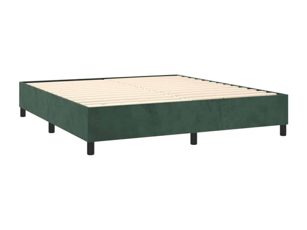 Sommier à Boislis de lit et matelas Vert foncé 160x200cm Velours DMCJ13317