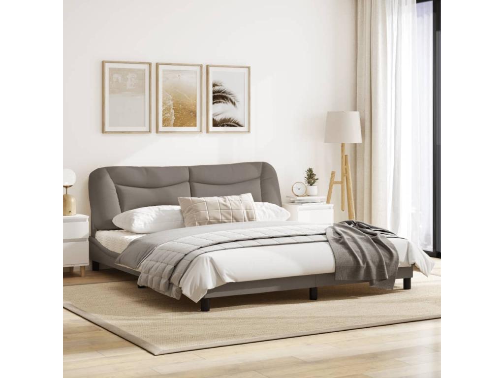 Cadre de lit avec tête de lit Boislis 180x200 cm Tissu WJEQ95754