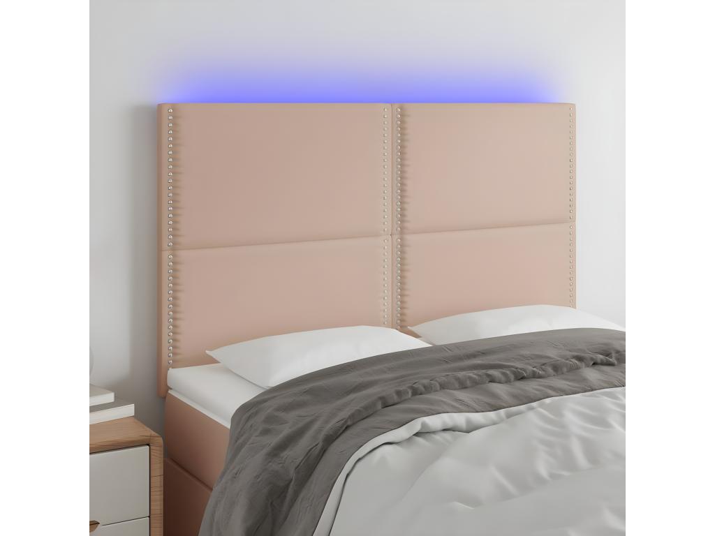 Tête de lit à LED Cappuccino 144x5x118/128 cm Similicuir UGHS73897