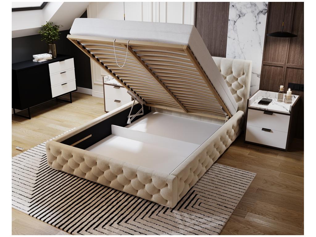 Boislis Lit adulte 180x200 cm avec Rangement Elira - Lit Double lit rembourré Lit Adulte avec Tete de Lit - Velvet Noir Boislis Velvet 2219 WWXF16090