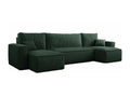 Canapé d'angle U convertible - en velours imprimé vert foncé - Boislis ZOEH77131