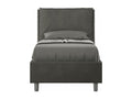 Lit adulte moderne avec coussins rembourrés microfibre Boislis-Couleur Gris foncé-90x190-Option Avec sommier GRXK24400