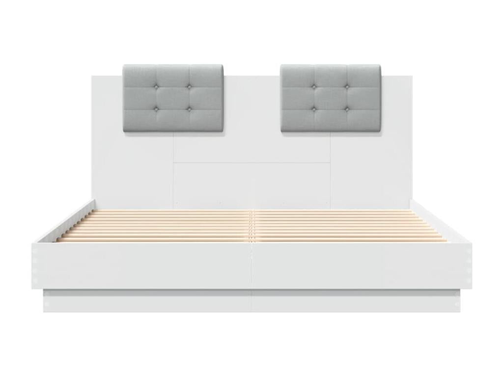 Cadre de lit avec tête de lit et Boislisères LED blanc 150x200 cm GHGF74021