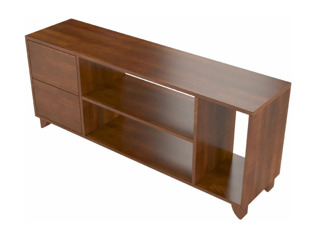 Meuble TV en bois de hêtre Boislis VIVECA sur pieds / noyer SWAL34693