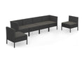 Salon de jardin 6 pièces avec coussins Résine tressée Noir OHVF81808