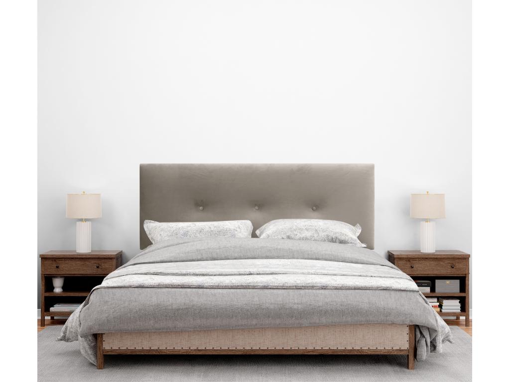 Boislis Tête de Lit Velours Lisse avec Boutons 160x115 avec Pieds de Lit 150/160 - Marron HIRZ60022