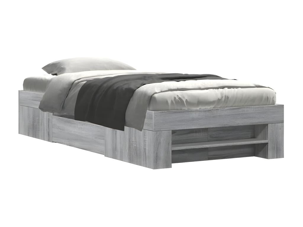 Cadre de lit Boislis gris 75x190 cm bois d'ingénierie EICX82744