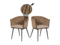 Chaise de salle à manger Boislis-N38 lot de 2 beige Coussin marron clair WQTK51386