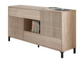 Buffet Boislis Buffet de salon Meuble TV Buffet avec pieds pour salon Armoire moderne avec 2 portes 151x41h80 cm Chêne HUVK83398