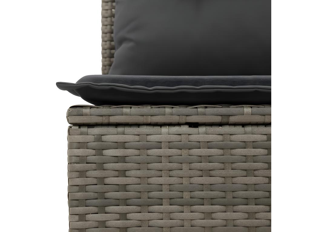 Salon de jardin 5 pcs avec coussins gris résine tressée UWUL15400