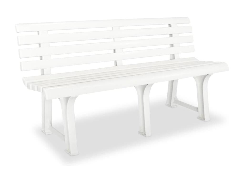 Banc de jardin 145,5 cm Plastique Blanc QHRQ21256
