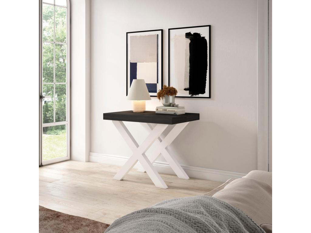 Table console extensible 160 Pour 8 personnes Pieds bois massif ZPJN11330