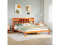 Lit bibliothèque sans matelas cire marron 180x200 cm pin massif HAZF62650