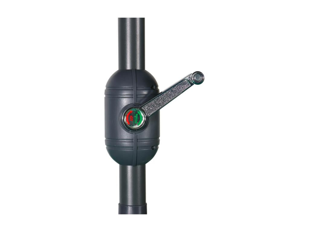 Parasol droit rectangulaire 2x3m - Boislis gris - mât central en aluminium orientable et Boislis d'ouverture VHDX75891