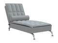 Chaise longue de massage avec traversin gris clair tissu SDRH50029