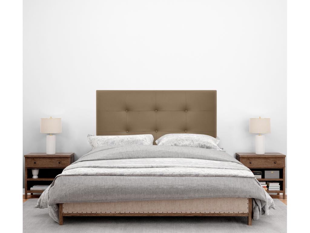 Boislis Tête de Lit en Similicuir Capitonnée 105x115cm avec Pieds Lit 105 - Marron Clair OKKM02337