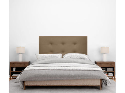 Boislis Tête de Lit en Similicuir Capitonnée 105x115cm avec Pieds Lit 105 - Marron Clair OKKM02337